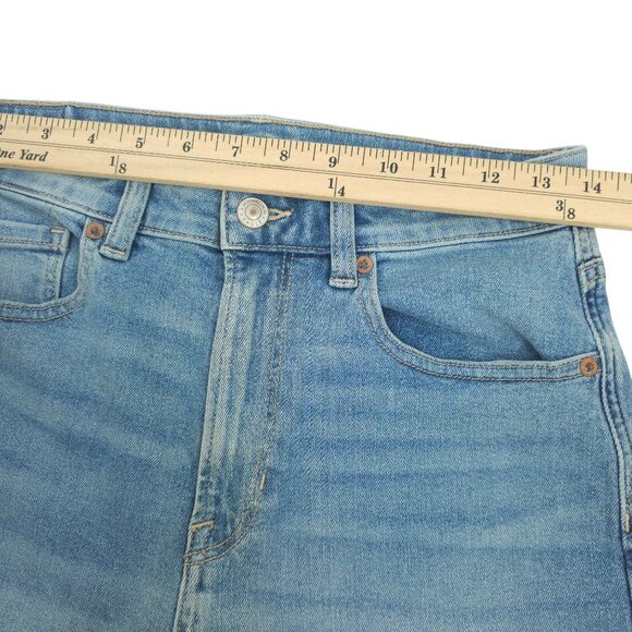 American Eagle Mom Jeans High Rise Ankle Stretch Womens Size 6 Light Wash Denim - Picture 7 of 13
